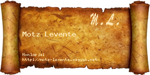 Motz Levente névjegykártya